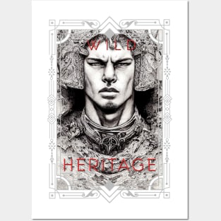 Warrior Brave Wild Nature Illustration Line Epic Illustration Line Art Posters and Art